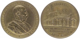 Franz Joseph I. 1848 - 1916
Bronzemedaille, 1892. an die Intern. Ausstellung für Musik und Theaterwesen in Wien, von J. Christlbauer, Dm 42,5 mm.
Wien...