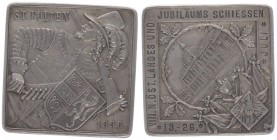 Franz Joseph I. 1848 - 1916
Ag - Schützenmedaille, 1896. auf das VIII. Niederösterreichisches Landesschießen in St. Pölten, JOH. SCHWERDNER, Dm 34x34 ...