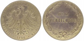 Franz Joseph I. 1848 - 1916
Bronzemedaille, 1896. vergoldet, 1896, auf die Tiroler Ausstellung in Wien.
Wien
49,37g
vz