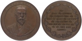 Franz Joseph I. 1848 - 1916
Bronzemedaille, 1898. von Jauner, auf den 60. Geburtstag des österr. Germanisten Richard Heinzel, Dm 60mm.
Wien
85,86g
Hau...