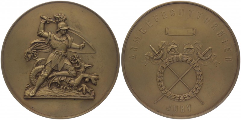 Franz Joseph I. 1848 - 1916
Bronzemedaille, 1899. Armeefechtturnier in Original ...