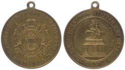Franz Joseph I. 1848 - 1916
Bronzemedaille, 1903. zum 25-jährigem Jubil. des K. + K Reichsbund Militär Vereins / E.B.V., Dm 32,5 mm, mit Öse.
Wien
13,...
