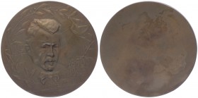 Franz Joseph I. 1848 - 1916
Bronzemedaille, 1903. einseitig auf Hugo Wolf (1860 - 1903), Musiker und Poet.
Wien
93,27g
vz/stgl