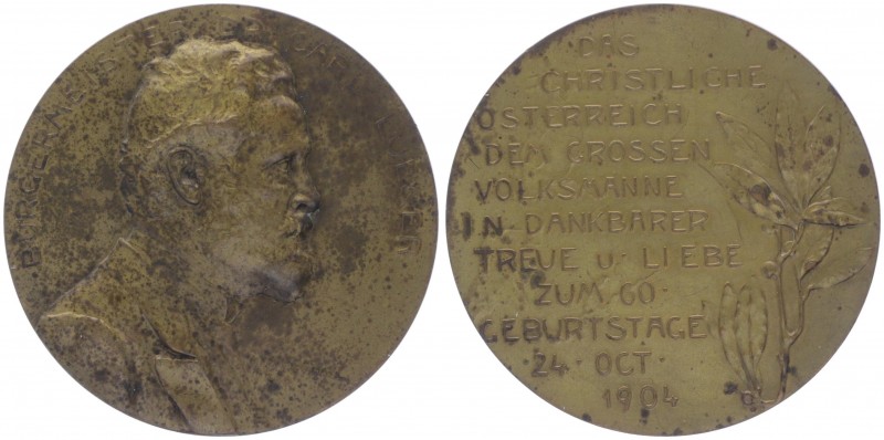 Franz Joseph I. 1848 - 1916
Bronzemedaille, 1904. zum 60sten Geburtstag von Karl...