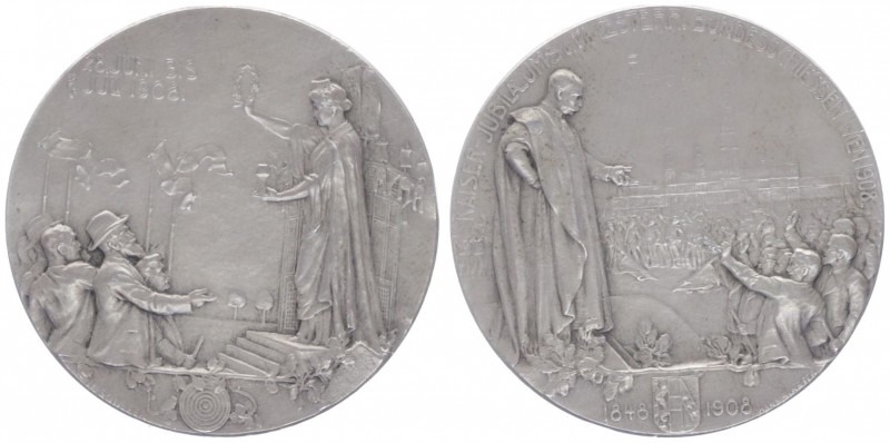 Franz Joseph I. 1848 - 1916
Silbermedaille, 1908. auf das VII. Österr. Bundessch...