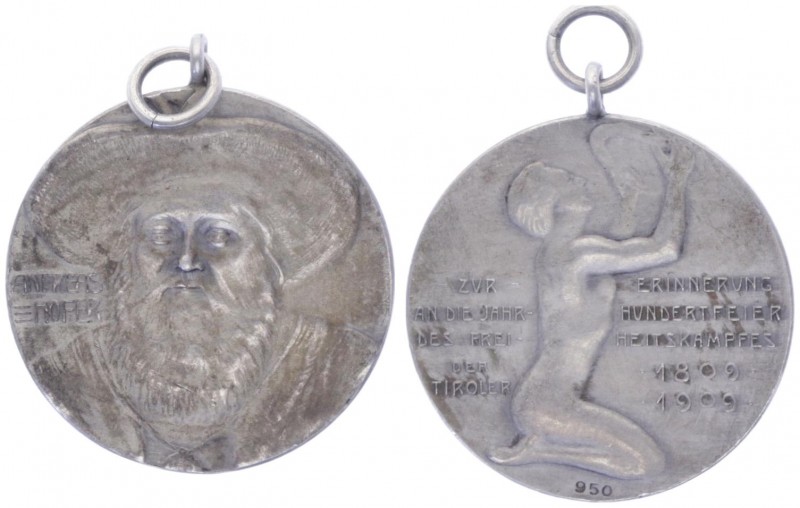 Franz Joseph I. 1848 - 1916
Silbermedaille, 1909. 100 Jahrfeier Andreas Hofer.
H...
