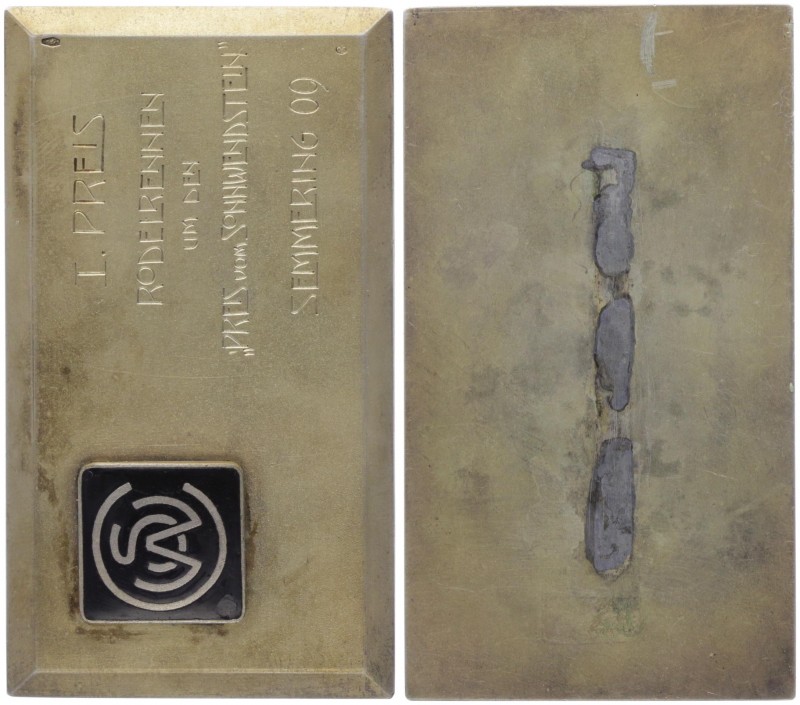 Franz Joseph I. 1848 - 1916
Ag - Plakette, 1909. auf den 1. Platz zum Semmering ...
