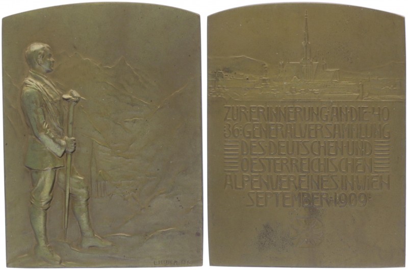 Franz Joseph I. 1848 - 1916
Bronzeplakette, 1909. auf die 36. Generalversammlung...