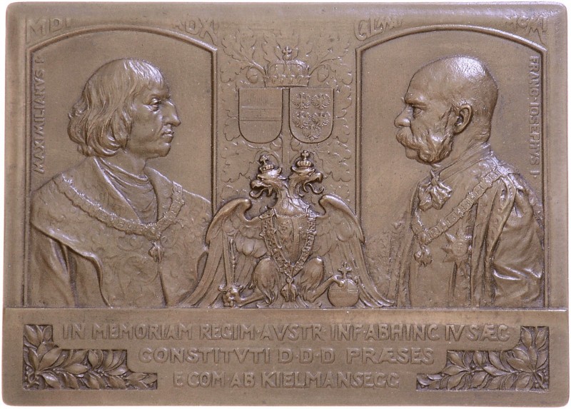Franz Joseph I. 1848 - 1916
Kupfer-Guss-Plakette, 1911. einseitig, von SCHARFF, ...