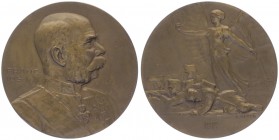 Franz Joseph I. 1848 - 1916
Bronzemedaille, 1914. auf den Beginn des 1. Weltkrieges.
Wien
53,29g
vz/stgl