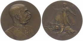 Franz Joseph I. 1848 - 1916
Bronzemedaille, 1914. auf den Beginn des 1. Weltkrieges.
Wien
53,62g
stgl