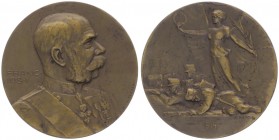 Franz Joseph I. 1848 - 1916
Bronzemedaille, 1914. auf den Beginn des 1. Weltkrieges.
Wien
54,42g
vz