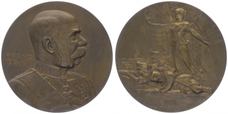 Franz Joseph I. 1848 - 1916
Bronzemedaille, 1914. auf den Beginn des 1. Weltkrie...