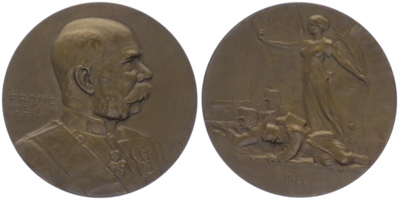 Franz Joseph I. 1848 - 1916
Bronzemedaille, 1914. auf den Beginn des 1. Weltkrie...
