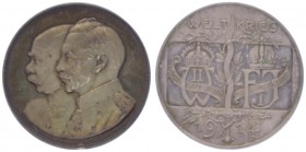 Franz Joseph I. 1848 - 1916
Silbermedaille, 1914. auf die Waffenbrüderschaft zwischen Österreich und Deutschland.
Wien
14,40g
stgl