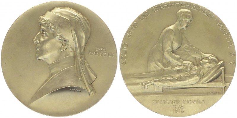 Franz Joseph I. 1848 - 1916
Bronzemedaille, 1916. vergoldet, auf Erzherzogin Mar...