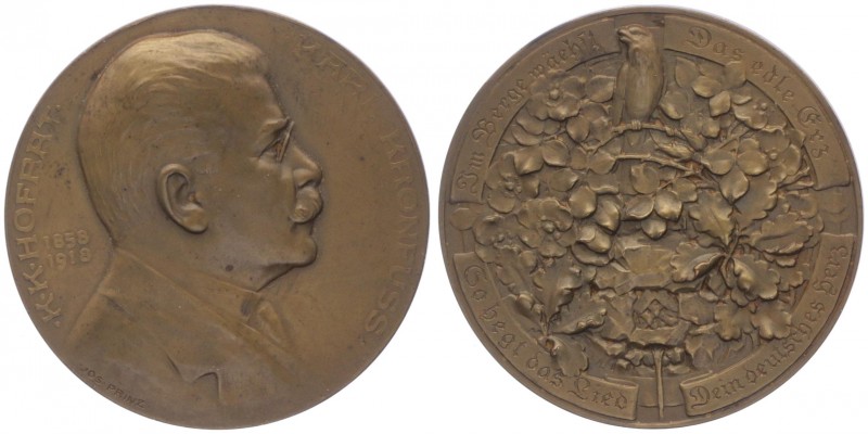 Franz Joseph I. 1848 - 1917
Bronzemedaille, 1918. auf Karl Kronfuss, Direktor de...