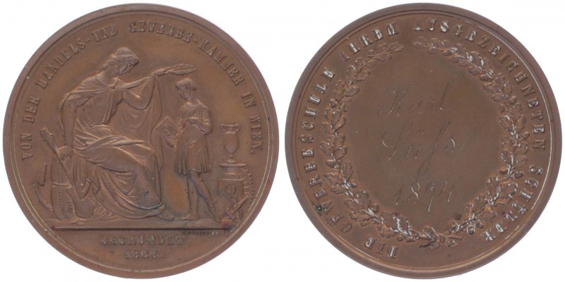 Franz Joseph I. 1848 - 1916
Ku - Schulpreismedaille, 1866/1874. für den Schüler ...
