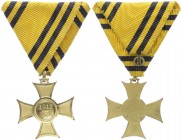 Franz Joseph I. 1848 - 1916
Erinnerungskreuz, 1912/13. am gelb-schwarzen Band, in Originaletui.
Wien
12,49g
vz