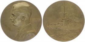 Franz Joseph I. 1848 - 1916
Bronzemedaille, 1914/1915. Kriegsfürsorge, österr. Flottenverband.
Wien
93,27g
vz/stgl