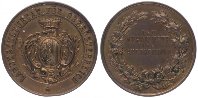 Franz Joseph I. 1848 - 1916
Kupfermedaille, o. Jahr. des Landeskulturrathes im E...