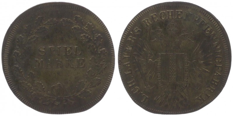 Franz Joseph I. 1848 - 1916
Rechenpfennig, o. Jahr. Spielmarke / Lauers Rechenpf...