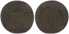 Franz Joseph I. 1848 - 1916
Rechenpfennig, o. Jahr. Spielmarke / Lauers Rechenpfennig Fabrik, Dm 40 mm.
Wien
5,51g
ss