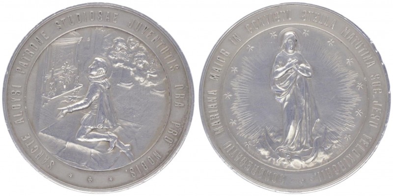 Franz Joseph I. 1848 - 1916
Silbermedaille, o. Jahr. Feldkirch - Hlg. Aloysius, ...