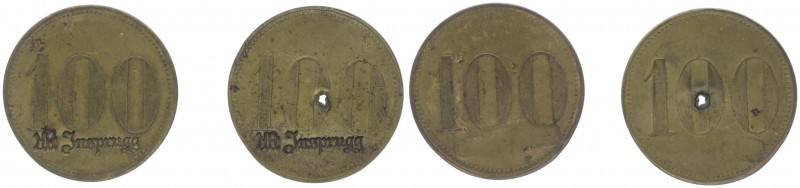 Franz Joseph I. 1848 - 1916
Jeton zu 100 Heller, o. Jahr. 2 Stück, Messing, über...
