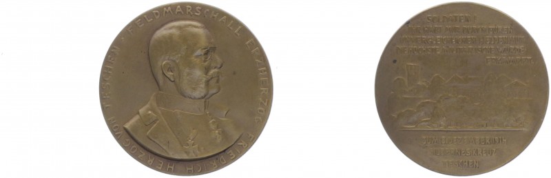 Franz Joseph I. 1848 - 1916
Bronzemedaille, o. Jahr. I. WK, a.d. Feldmarschall, ...