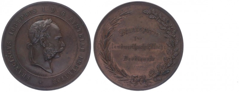 Franz Joseph I. 1848 - 1916
Kupfermedaille, o. Jahr. Staatspreis für Landwirtsch...