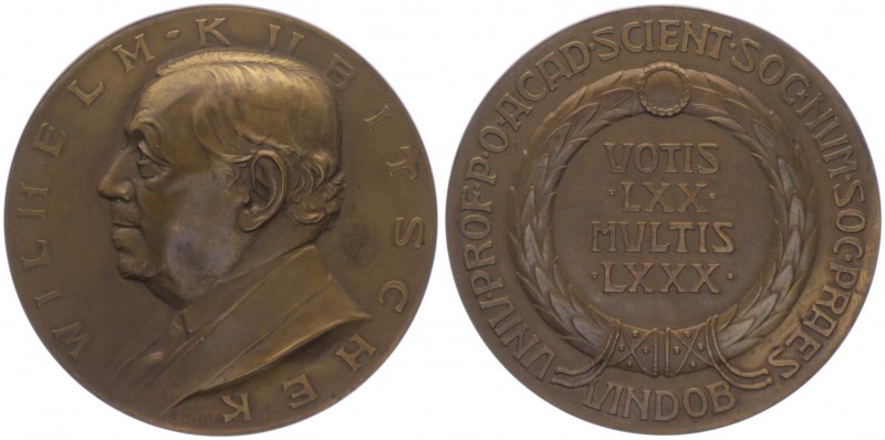 Franz Joseph I. 1848 - 1917
Bronzemedaille, o. Jahr. auf Wilhelm Kubitschek, Arc...