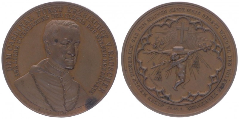 Franz Joseph I. 1848 - 1916
Bronzemedaille, o. Jahr (1855). auf Cardinal Fürst E...