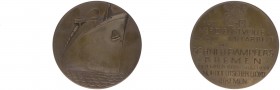 Bronzemedaille, 1926
auf den Bau des Schnelldampfers die Bremen Dez. 1926-Juli 1929, Dm 55 mm.. Wien
57,60g
stgl