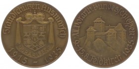 Br. - Schützenmedaille, 1935
auf das XII. Vorarlberger Bundesschiessen in Feldkirch, Dm 36 mm.. Wien
20,48g
vz+