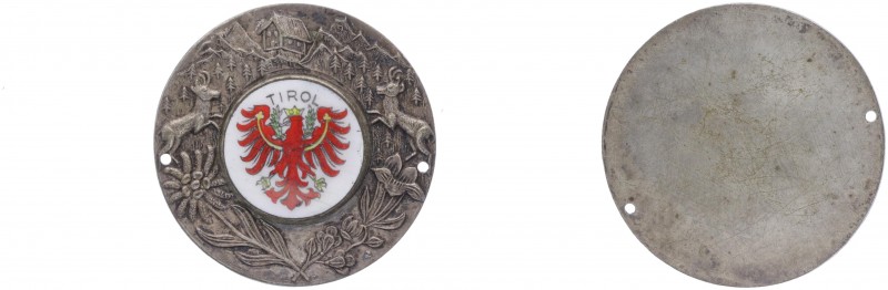 Messingmedaille, o. Jahr
versilbert, einseitig, Tirol - im Außenring Berglandsch...