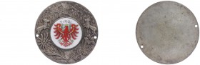 Messingmedaille, o. Jahr
versilbert, einseitig, Tirol - im Außenring Berglandschaft mit Gemsen und Jagdhütte und in der Mitte der Tiroler Adler, email...