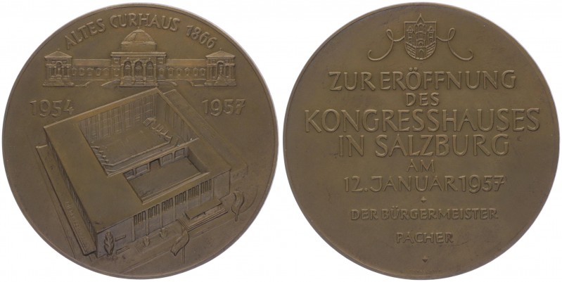 Bronzemedaille, 1957
auf die Eröffnung des Kongresshauses in Salzburg, 12. Jänne...