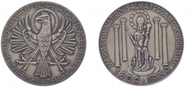 Silbermedaille, 1959
von Köblinger, 150 Jahre Tiroler Freiheitskämpfe, Dm 55 mm....