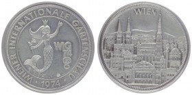 Silbermedaille, 1974
auf die Wiener Internationale Gartenschau, von Crupp, Nummer 1160, Dm 33,5 mm.. Wien
15,04g
stgl