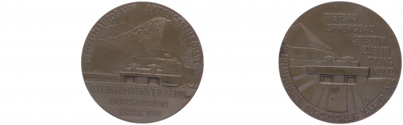 Bronzemedaille, 1976
auf den Durchschlag des Gleinalmtunnels, von K. Regschek, D...