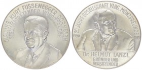 Silbermedaille, 1979
auf Dr. Helmut Lanzl und Kurt Fussenegger, 20 Jahre Vlbg. Münzfreunde.. Wien
78,14g
stgl