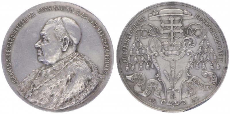 Silbermedaille, 1898
Erzbistum Salzburg. auf Bischof Johann Haller.. 38,39g
Rf.
...