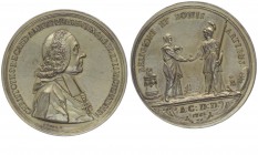 Cristoforo Migazzi 1714 - 1803
Bistum Wien. Bronzemedaille, 1761. vergoldet, (v. G. Toda) auf seine Ernennung zum Kardinal, Vs.: Brustbild n. r., Rs.:...