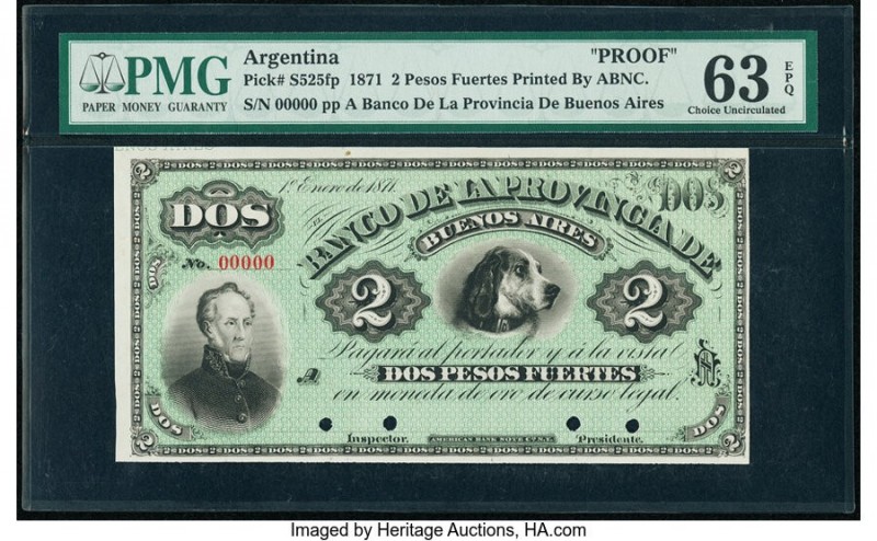 Argentina Banco de la Provincia de Buenos Aires 2 Pesos Fuertes 1871 Pick S525fp...