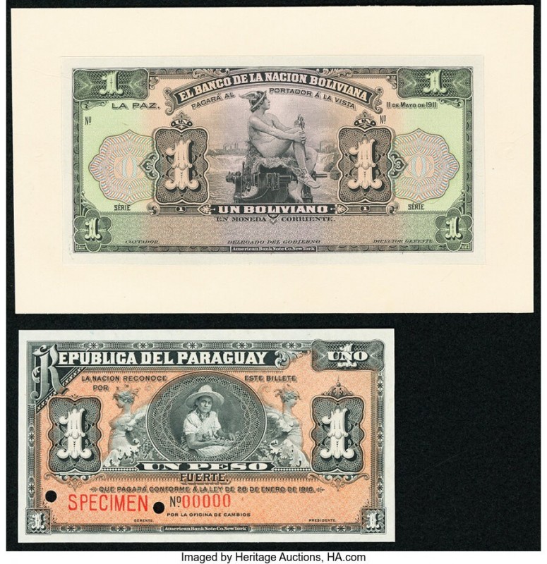 Bolivia Banco de la Nacion Boliviana 1 Boliviano 11.5.1911 Pick 103s Front Proof...
