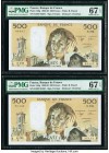 France Banque de France 500 Francs 2.2.1989 Pick 156g Two Consecutive Examples PMG Superb Gem Unc 67 EPQ (2). 

HID09801242017

© 2020 Heritage Auctio...