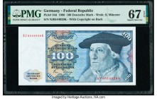 Germany Federal Republic Deutsche Bundesbank 100 Deutsche Mark 1980 Pick 34d PMG Superb Gem Unc 67 EPQ. 

HID09801242017

© 2020 Heritage Auctions | A...