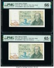 Italy Banco d'Italia 5000 Lire 1973 Pick 102b Two Examples PMG Gem Uncirculated 66 EPQ; Gem Uncirculated 65 EPQ. 

HID09801242017

© 2020 Heritage Auc...