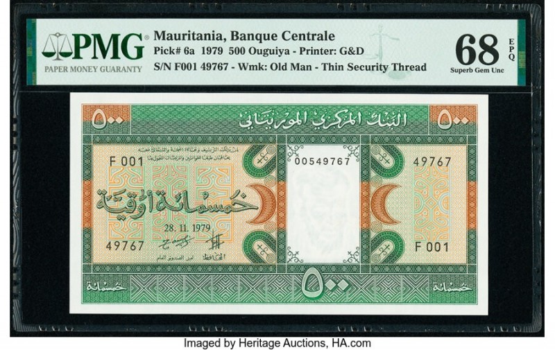 Mauritania Banque Centrale de Mauritanie 500 Ouguiya 28.11.1979 Pick 6a PMG Supe...